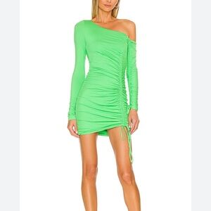 Camila Coelho Vibrant Green Draped Dress